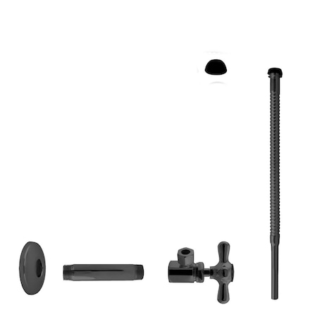 Westbrass Supply Kit, 1/2" IPS x 3/8" OD x 12" Corrugated in Oil Rubbed Bronze D103K12X-12